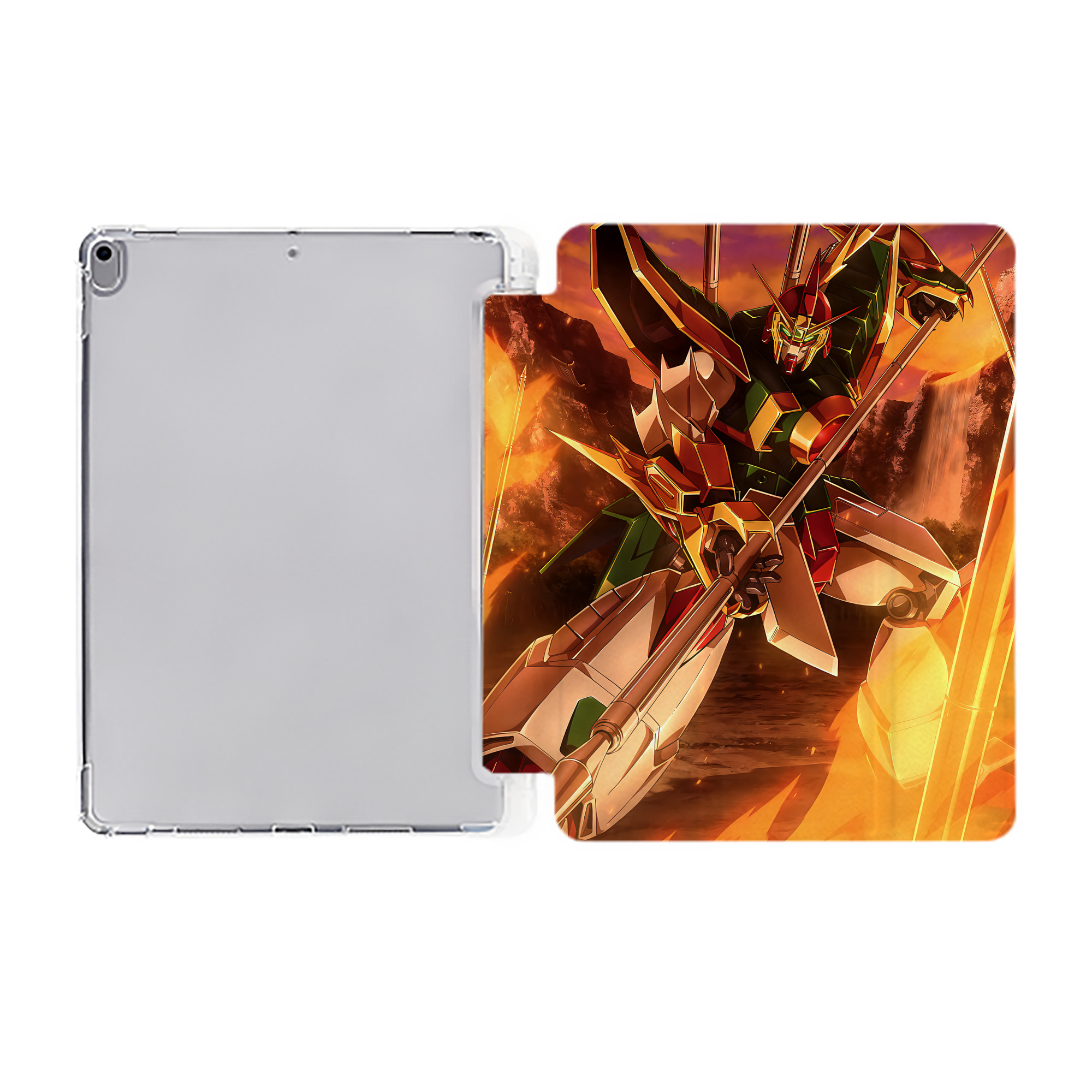 （画像用） 機動戦士ガンダム Mobile Suit Gundam IPad ケース ペン収納付き 三つ折りスタンド PUレザー×シリコン 対応機種9.5/10.5/10.9インチ